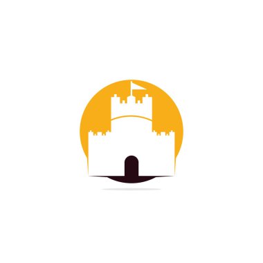 Kale vektör logo tasarımı. Kale Kulesi logosu Şablon Vektör.