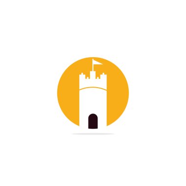 Kale vektör logo tasarımı. Kale Kulesi logosu Şablon Vektör.