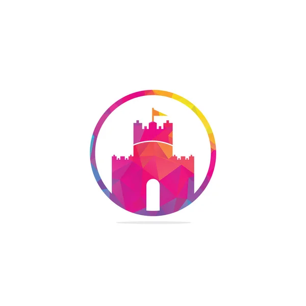 Zamek Logo Wektor Projekt Castle Tower Logo Szablon Wektor — Wektor stockowy