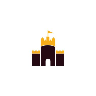 Kale vektör logo tasarımı. Kale Kulesi logosu Şablon Vektör.