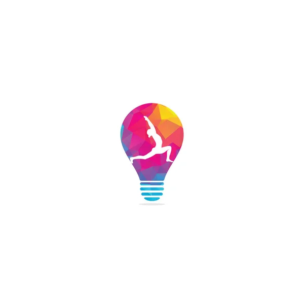 Концепція Дизайну Логотипу Йоги Лампочки Охорона Здоров Краса Спа Розслаблення — стоковий вектор