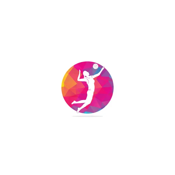 Logo Joueuse Volley Ball Féminine Joueuse Abstraite Volley Ball Sautant — Image vectorielle