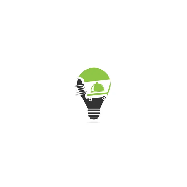 Glühbirne Lebensmittel Lieferung Logo Design Zeichen Für Einen Schnellen Lieferservice — Stockvektor
