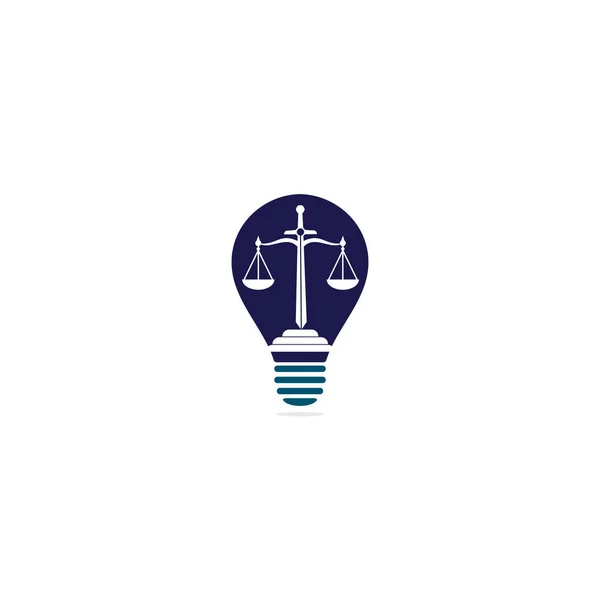 Juridik Och Attorney Glödlampa Form Koncept Logo Design Juridisk Byrå — Stock vektor