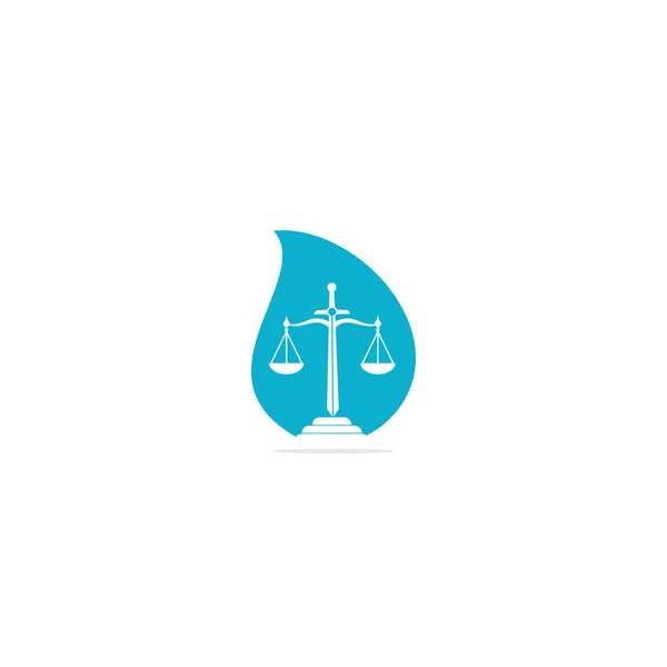 Law Attorney Drop Shape Concept Logo Design Návrh Loga Právnické — Stockový vektor