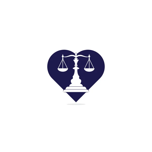 Law Attorney Heart Shape Concept Logo Design Escritório Advocacia Design — Vetor de Stock