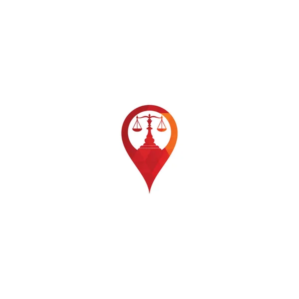 Law Attorney Map Pin Shape Concept Logo Design Návrh Loga — Stockový vektor