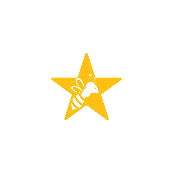 Дизайн Логотипа Пчелы Концепция Дизайна Упаковки Меда Концепция Формы Звезды — стоковый вектор