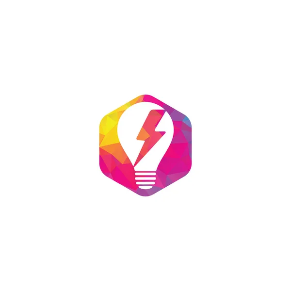 Creative Bulb Thunder Logo Design Vector Plantilla Logotipo Fast Bulb — Vector de stock