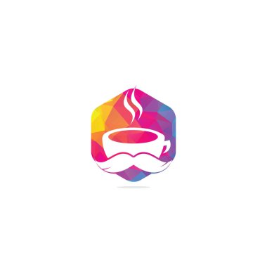 Kahve dükkanı logosu çizimi. Kahve dükkanının amblem vektörü. Bay Kafe logosu. Kahve kafe logosu