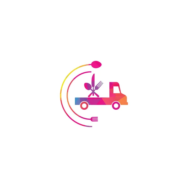 Modello Design Logo Camion Cibo Design Logo Consegna Cibo Design — Vettoriale Stock