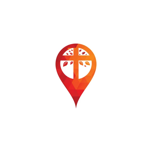 Дизайн Хреста Картографічної Форми Лого Абстрактний Релігійний Хрест Символ Іконопису — стоковий вектор