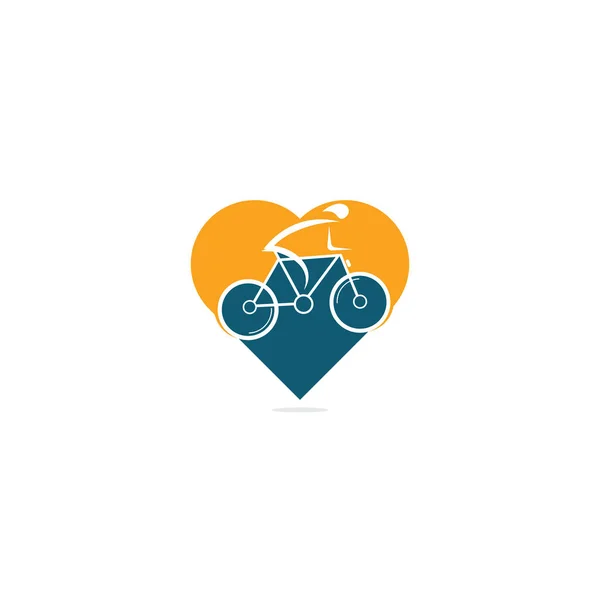 Conception Logo Vectoriel Forme Coeur Vélo Bike Shop Identité Marque — Image vectorielle
