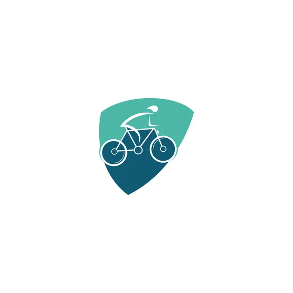 Conception Logo Vectoriel Forme Bouclier Vélo Bike Shop Identité Marque — Image vectorielle