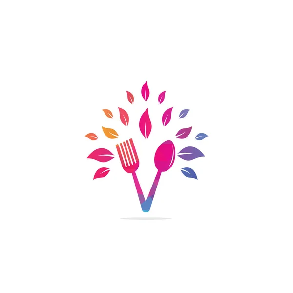 Conception Logo Aliments Sains Logo Alimentaire Biologique Logo Alimentaire Avec — Image vectorielle