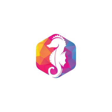 Deniz atı vektör logosu tasarımı