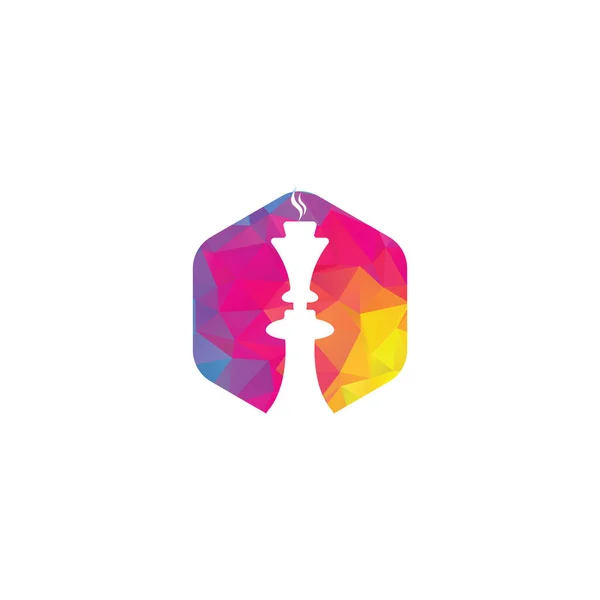 Návrh Loga Hookah Štítek Odznak Logo Shisha Arabský Bar Nebo — Stockový vektor
