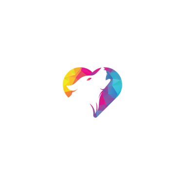 Wolf heart shape concept Logo Design. Modern professional wolf logo design. Wolf head logo vector clipart