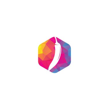 Chili sıcak ve baharatlı yemek vektör logosu tasarımı ilham verici. Chili Pepper simge vektör logo şablonu.