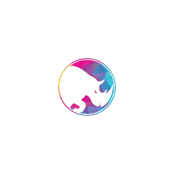 Дизайн Логотипа Rhino Логотип Носорогов Спортивного Клуба Команды Икона Носорога — стоковый вектор