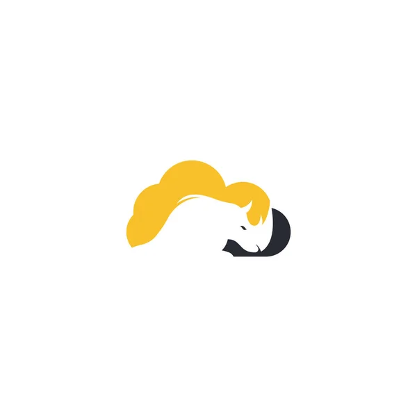 Rhino Avec Logo Forme Nuage Design Vectoriel — Image vectorielle