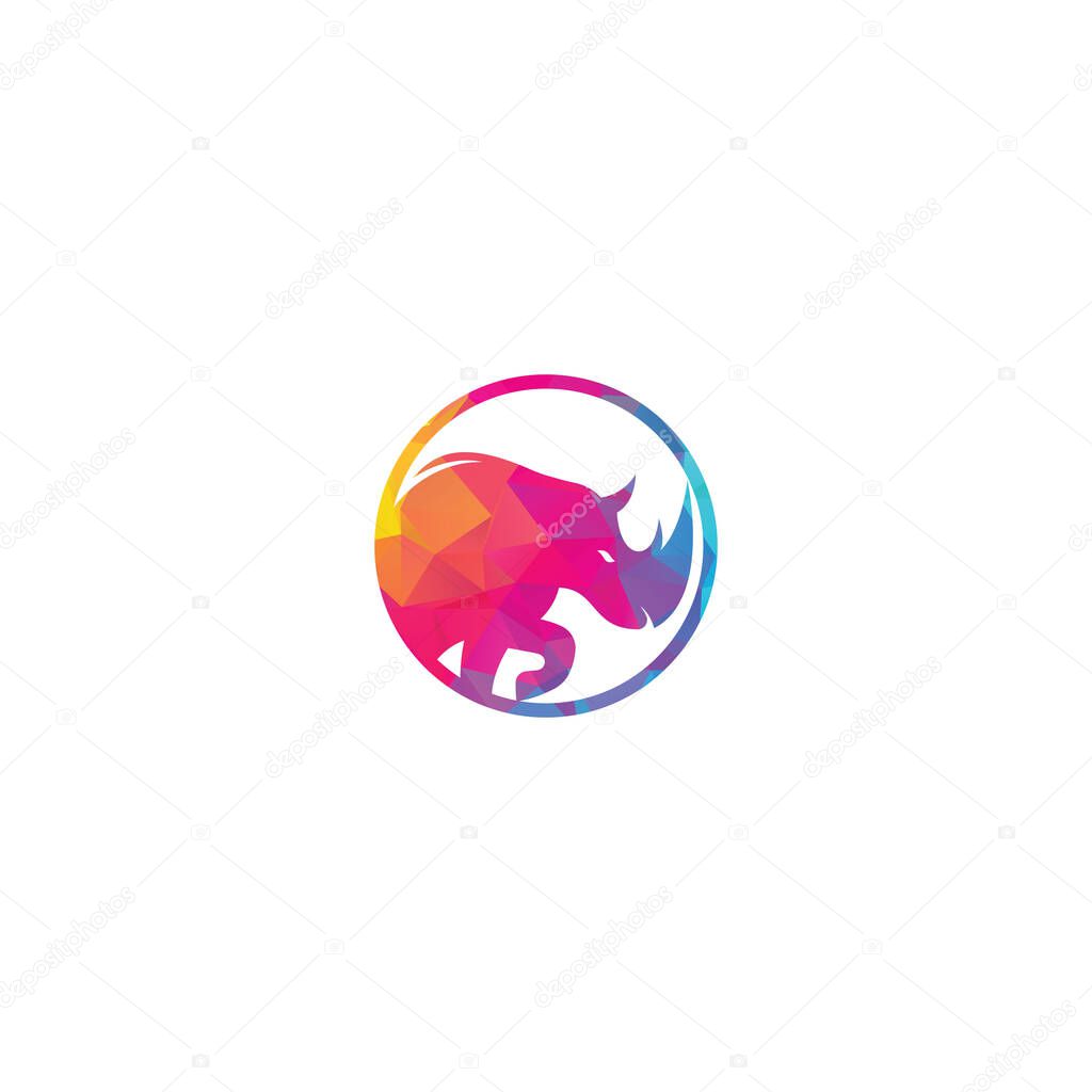 Rhino logo vector design. Rhinos logo for sport club or team. Rhino head icon.