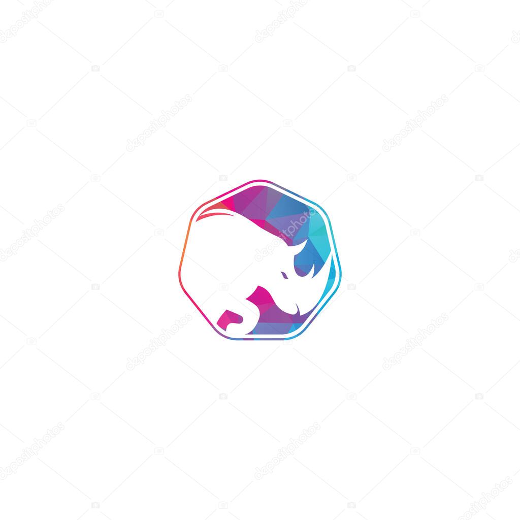 Rhino logo vector design. Rhinos logo for sport club or team. Rhino head icon.