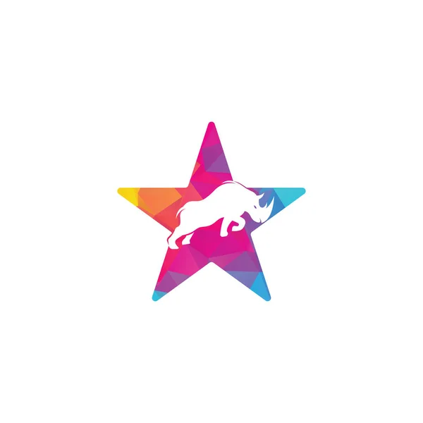 Концепция Векторного Дизайна Логотипа Звезды Носорога Логотип Носорогов Спортивного Клуба — стоковый вектор
