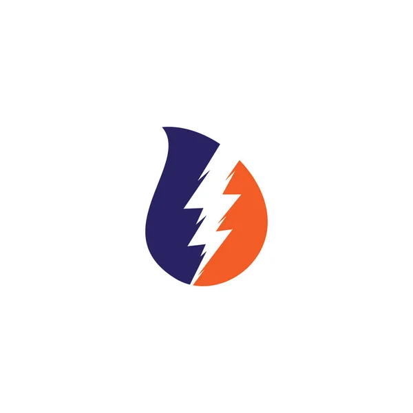Thunder Fet Koncept Makt Logo Design Mall Thunder Droppe Form — Stock vektor