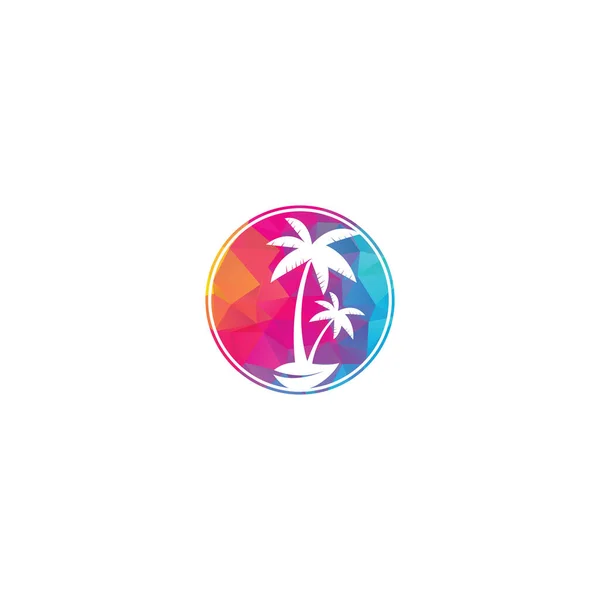 Tropik Plaj Palmiye Ağacı Logosu Tasarımı Yaratıcı Basit Palmiye Ağacı — Stok Vektör