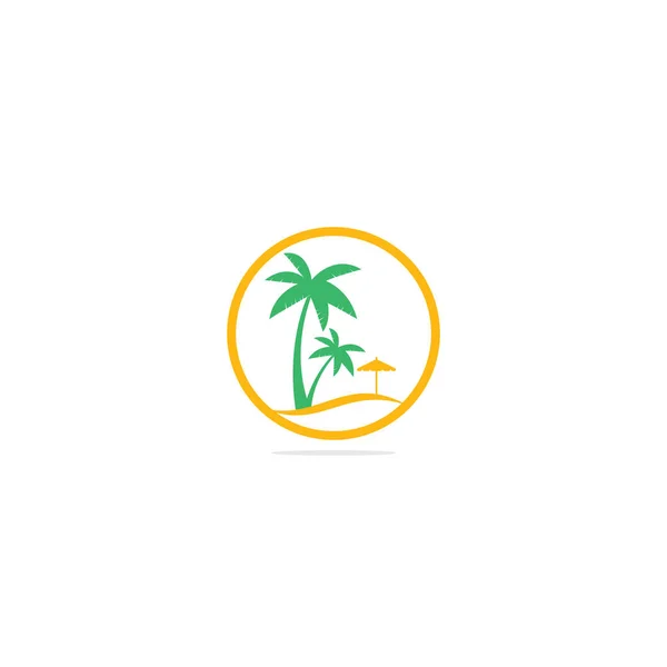 Modelo Design Logotipo Praia Projetos Logotipo Verão Praia Tropical Design — Vetor de Stock