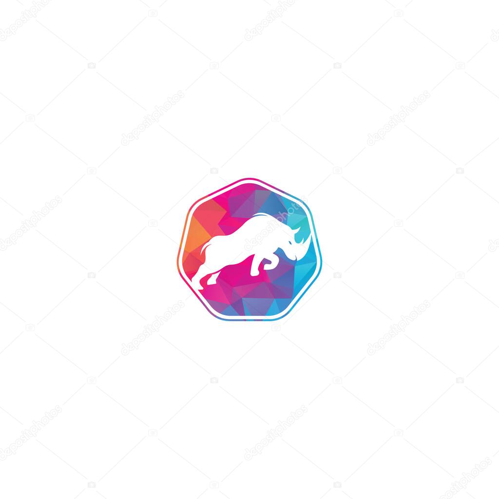 Rhino logo vector design. Rhinos logo for sport club or team. Angry Rhino logo