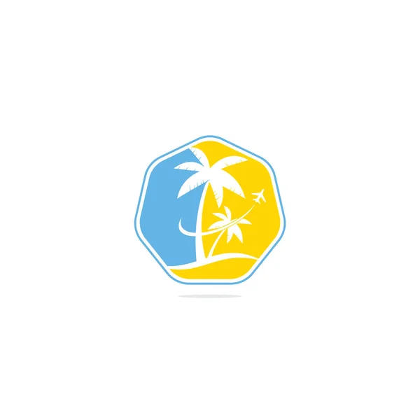 Diseño Del Icono Del Logo Viaje Playa Plantilla Logotipo Viaje — Archivo Imágenes Vectoriales