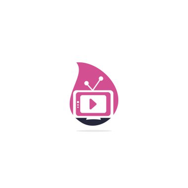 TV medyası konsept logo tasarımını düşürdü. TV Servis Logosu Şablonu Tasarımı. Televizyon logosu tasarımı.