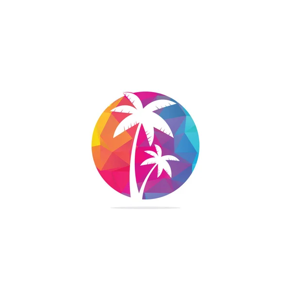 Tropischer Strand Und Palmen Logo Design Kreative Einfache Palmenvektor Logo — Stockvektor