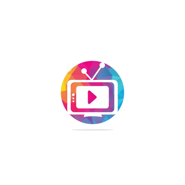 Diseño Logotipo Televisión Diseño Logotipo Medios Televisión Diseño Plantilla Logotipo — Vector de stock