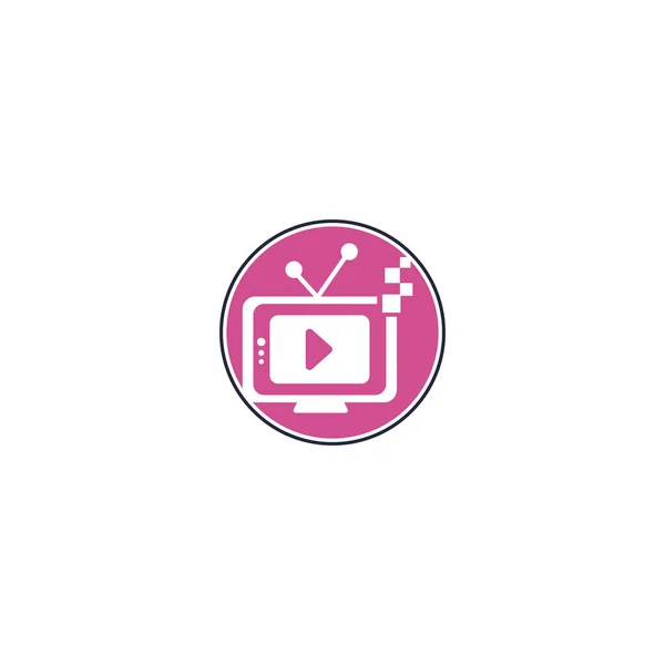 Televizyon Logosu Tasarımı Medya Logosu Tasarımı Servis Logo Şablonu Tasarımı — Stok Vektör