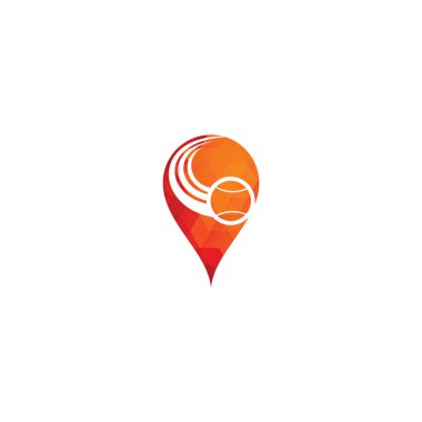 Tenis topu haritası pin şekli logosu. Tenis logosu tasarımı
