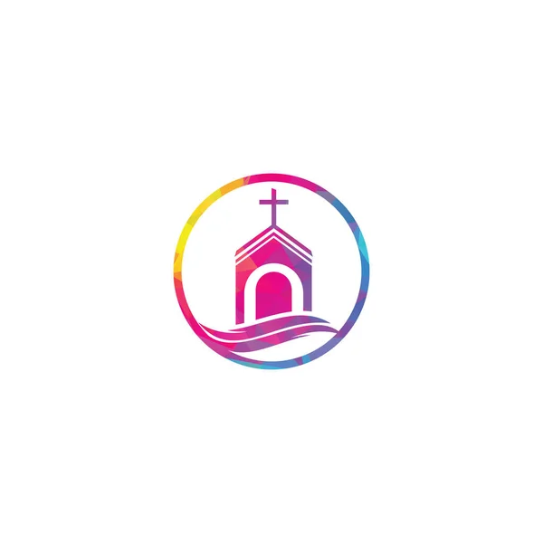 Diseño Del Logotipo Del Edificio Iglesia Logo Plantilla Para Iglesias — Vector de stock