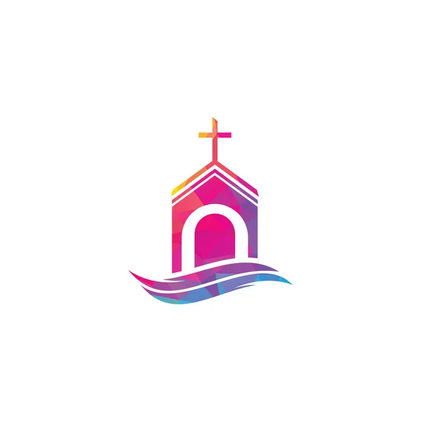 Diseño Del Logotipo Del Edificio Iglesia Logo Plantilla Para Iglesias — Vector de stock