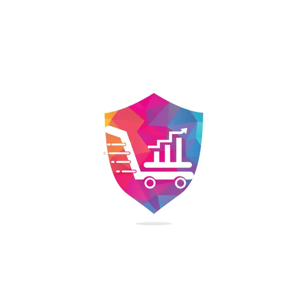 Business Finance Shield Shield Form Konzept Logo Marktfinanzierung Logo Design — Stockvektor