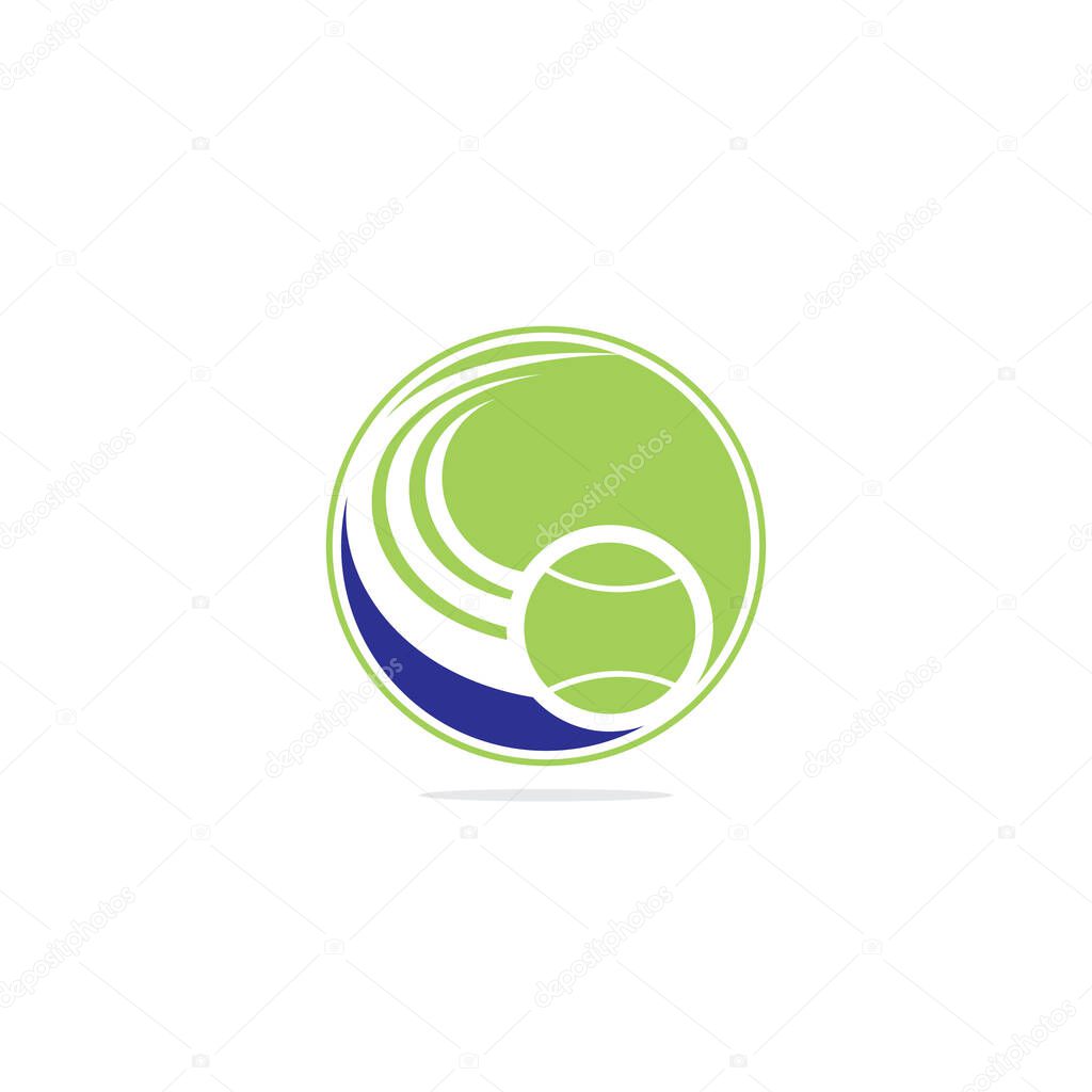Tennis ball logo. Tennis logo design.
