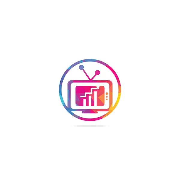 Финансовое Телевидение Дизайн Шаблона Chart Logo Design Vector Иллюстрации Комбинация — стоковый вектор