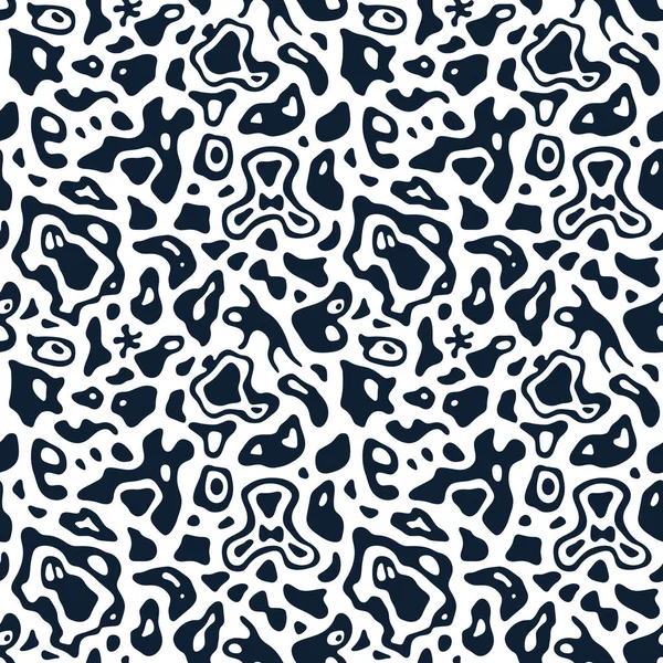 Seamless textile print with fluid spots. Monochrome vector background. Modern seamless pattern.