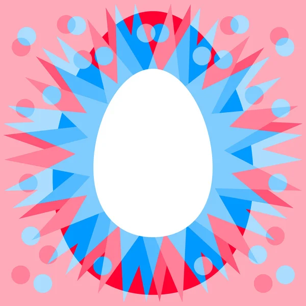Soft red blue frame around the clear white egg