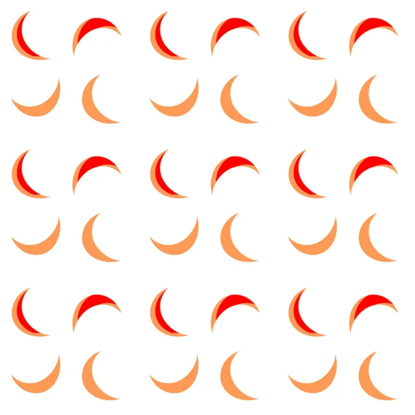 Background with orange red crescents usable for fashion or scrapbook — Stock Vector