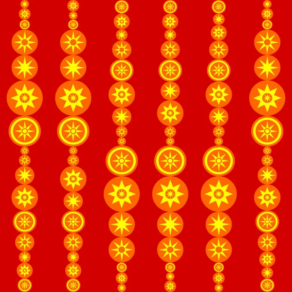 Ретро-червона помаранчева жовта плитка зі стилізованим сонцем — стоковий вектор