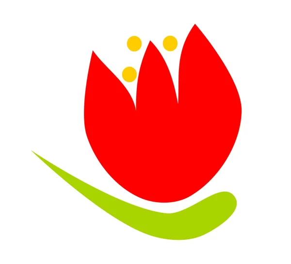Simple tulipán estilizado flor de dibujos animados — Vector de stock