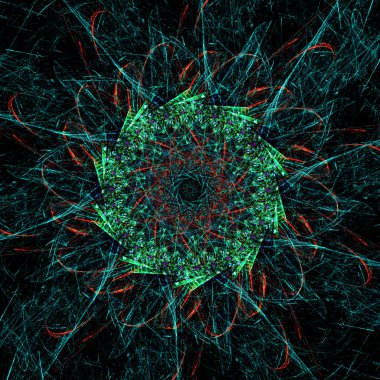 Soyut çiçek fraktal mandala tasarım