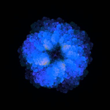 Soyut fraktal çiçek kare kutu üzerindeki